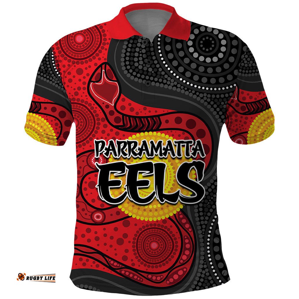 2023 Parramatta Eels Polo Shirt Simple Aboriginal