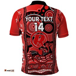 Custom Melbourne Renegades Cricket Polo Shirt Happy Australia Day Aboriginal Art