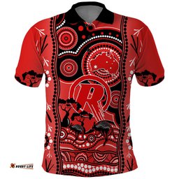 Custom Melbourne Renegades Cricket Polo Shirt Happy Australia Day Aboriginal Art