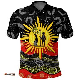 Aboriginal Flag Polo Shirt Energetic Aussie