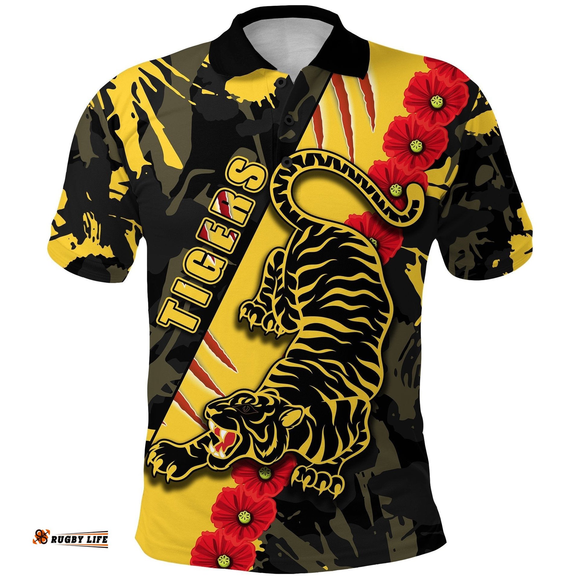 Richmond Anzac Polo Shirt Go Tigers Camouflage