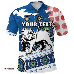Custom Personalised Bulldogs Anzac Day Polo Shirt Mix Indigenous