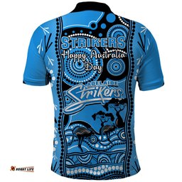 Adelaide Strikers Cricket Polo Shirt Happy Australia Day Aboriginal Art