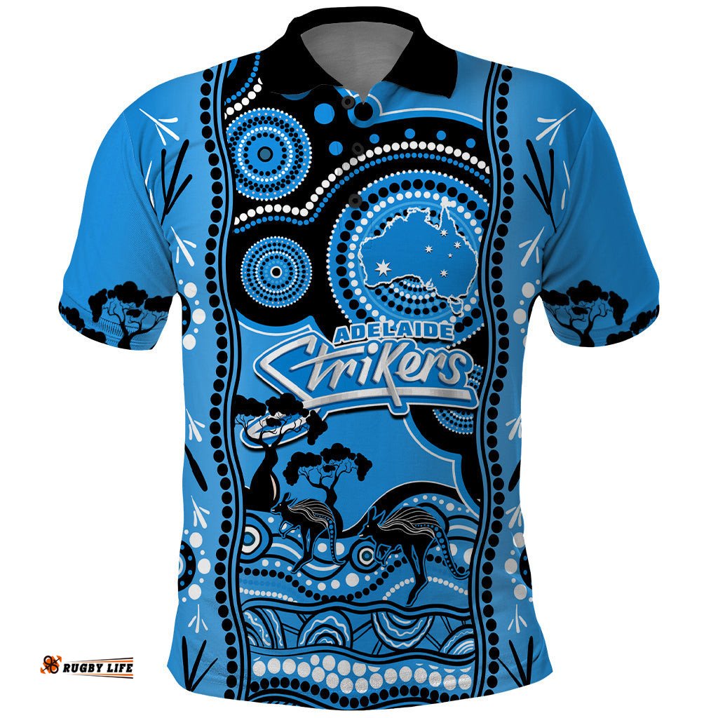 Adelaide Strikers Cricket Polo Shirt Happy Australia Day Aboriginal Art