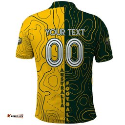 Personalised Matildas Mascot Polo Shirt Australia Football Topographic