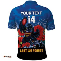 Custom Crows Football ANZAC Polo Shirt Gallipoli Camouflage With Poppies