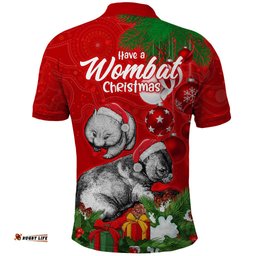 Wombat Lover Polo Shirt Australia Merry Christmas Aboriginal