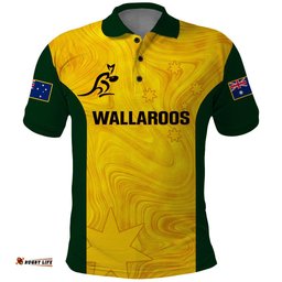 Australia Rugby Polo Shirt Go Wallaroos Pacific Simple Version 2023