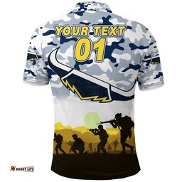 Custom Personalised North Queensland Cowboys ANZAC 2022 Polo Shirt Simple Style - White
