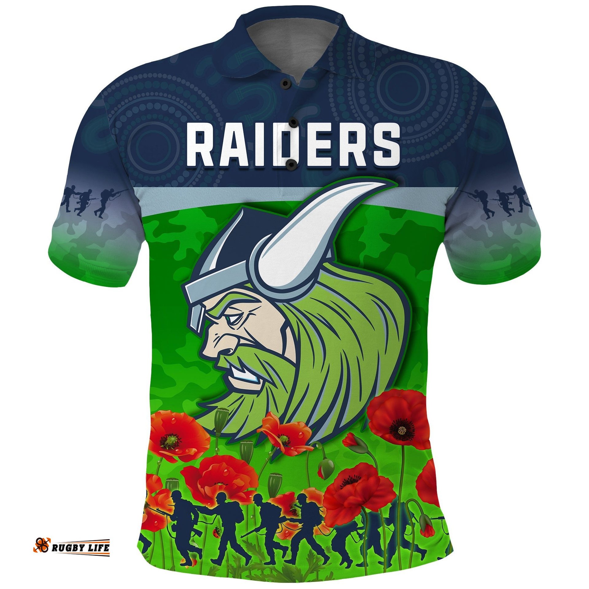 Raiders Anzac 2022 Polo Shirt The Milk Lest We Forget
