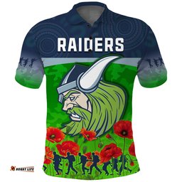 Raiders Anzac 2022 Polo Shirt The Milk Lest We Forget