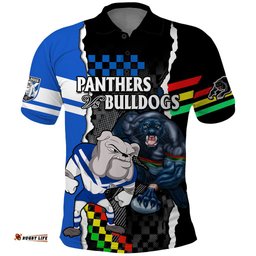 Custom NRL Combine Bulldogs and Panthers Polo Shirt