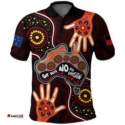 Australia Indigenous Polo Shirt We Vote NO To Division Aboriginal Map