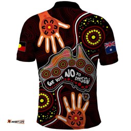 Australia Indigenous Polo Shirt We Vote NO To Division Aboriginal Map