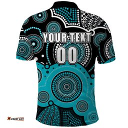 Custom Text And Number Brisbane Heat BBL Polo Shirt Aboriginal Patterns