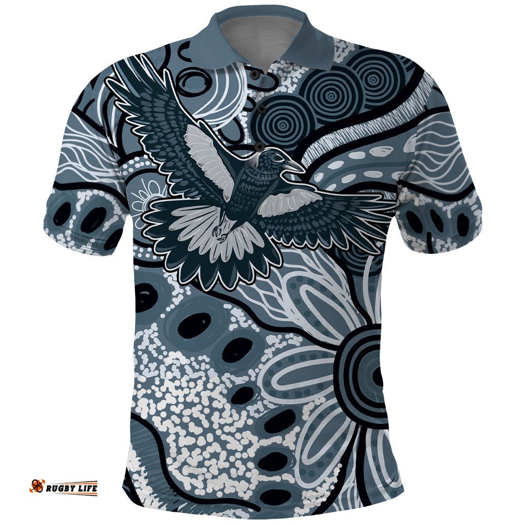 Magpies Aboriginal Art Polo Shirt