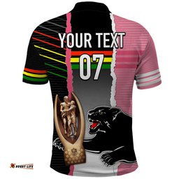 Personalised Panther Rugby NRL Premiers Polo Shirt Panther Pride Black & Pink Sporty Vibe