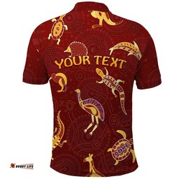 Custom Personalised Aboriginal Art Polo Shirt Animals Australia Version Maroon