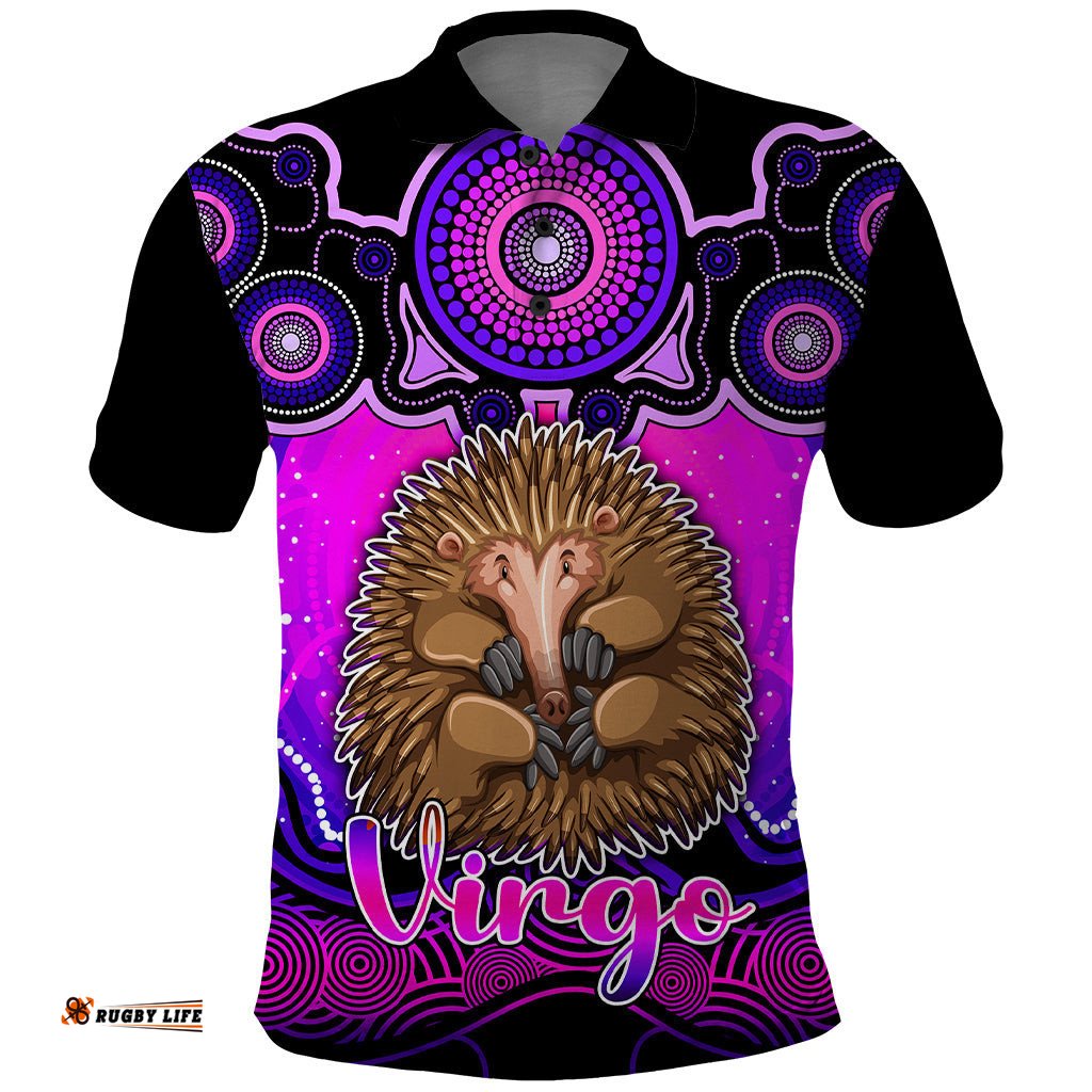 Personalised Australia Virgo Echidna Zodiac Polo Shirt Auz Astrology Aboriginal - Magenta