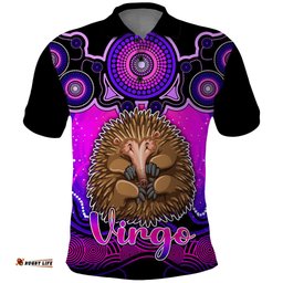 Personalised Australia Virgo Echidna Zodiac Polo Shirt Auz Astrology Aboriginal - Magenta