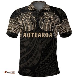 Aotearoa Maori Tattoo Golden Polo T Shirt