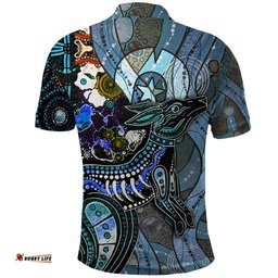 Kangaroo Aboriginal Pattern Dot Art Polo Shirt TS04