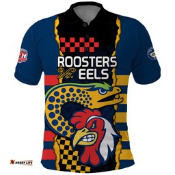 NRL Eels Combine Roosters Rugby Polo Shirt Sporty Style