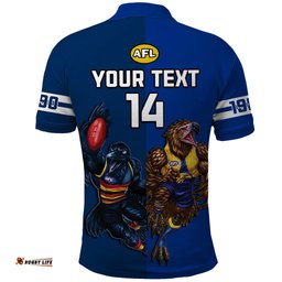 Personalised Eagles And Crows Football Polo Shirt West Coast Mix Adelaide Sporty Version
