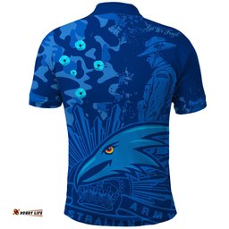 AFL ANZAC 2023 Adelaide Crows Polo Shirt Camouflage