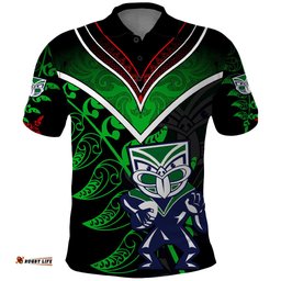Personalised New Zealand Rugby Silver Fern Polo Shirt The Maori Warriors
