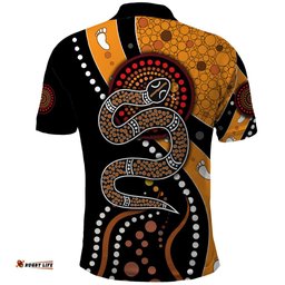 Aboriginal Snake Pattern Dot Art Polo Shirt TS04