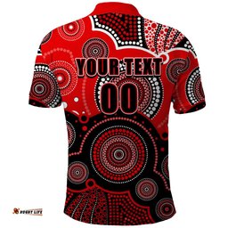 Custom Text And Number Renegades BBL Polo Shirt Aboriginal Patterns