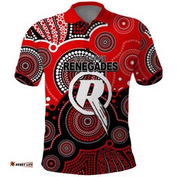 Custom Text And Number Renegades BBL Polo Shirt Aboriginal Patterns