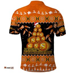 Perth Scorchers Cricket Christmas Polo Shirt Merry Xmas 2023 Indigenous Art