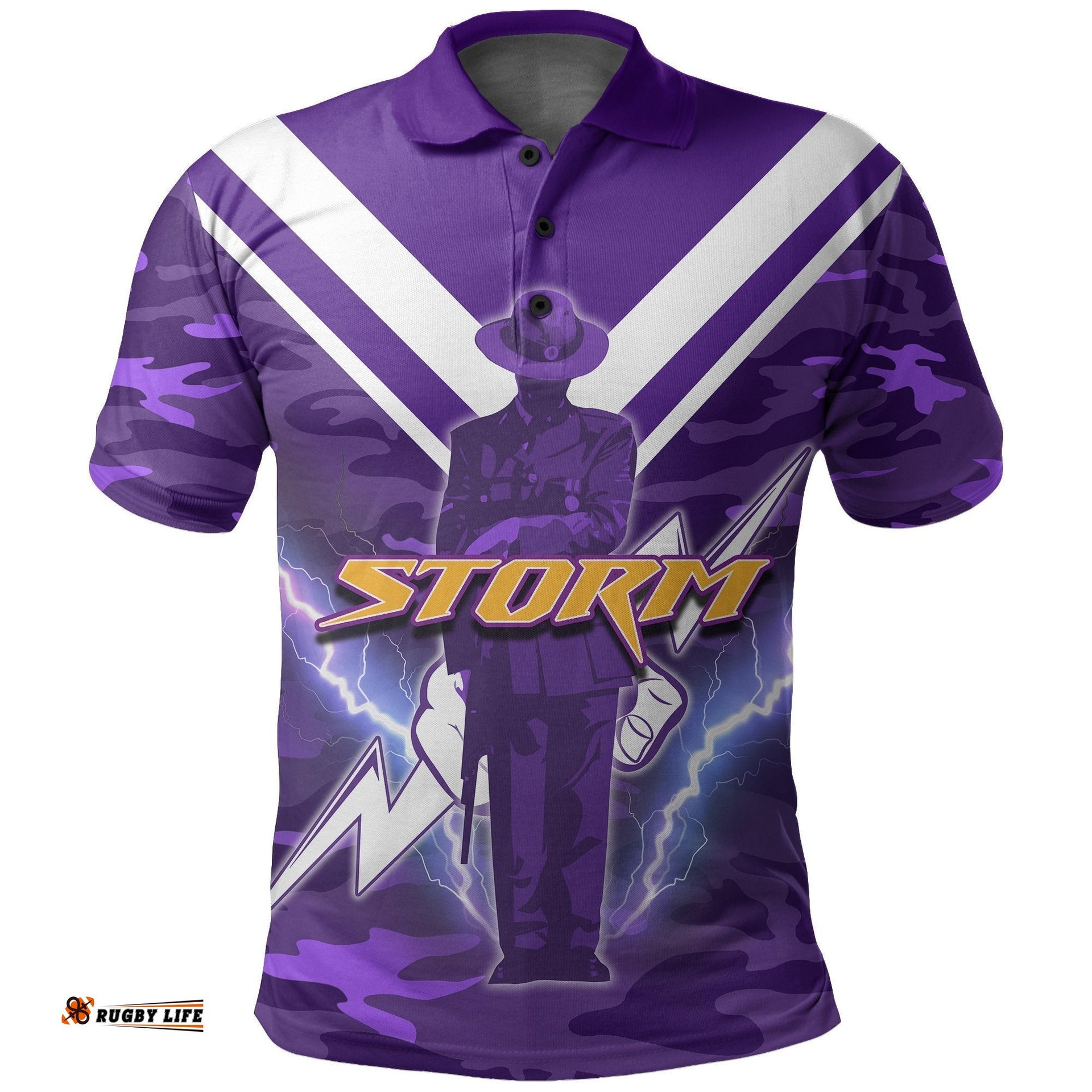 Melbourne Polo Shirt Storm Anzac Day Army Patterns Purple