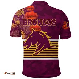 Brisbane Broncos Polo Shirt Anzac Day Indigenous