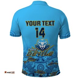 Personalised Australia Rugby Polo Shirt Norths Devils Indigenous Art