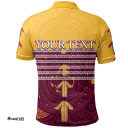 Custom PersonalisedBrisbane Broncos Polo Shirt Aboriginal Special