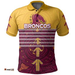 Custom PersonalisedBrisbane Broncos Polo Shirt Aboriginal Special