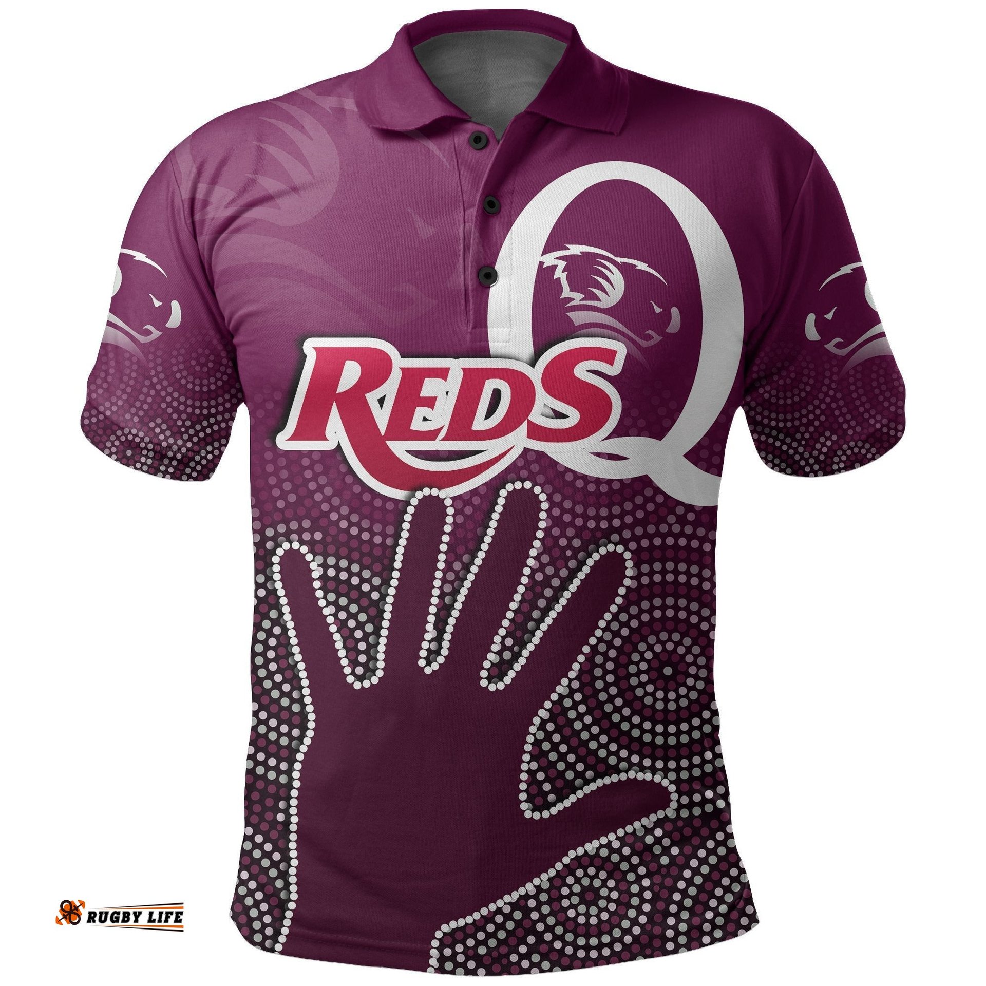 Queensland Reds Polo Shirt Aboriginal