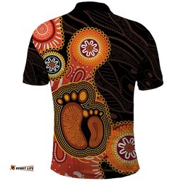 Australia Mothers Day Polo Shirt Mom And Baby Footprint Indigenous