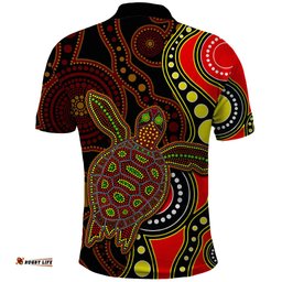 Aboriginal Turtle Polo Shirt Red Style