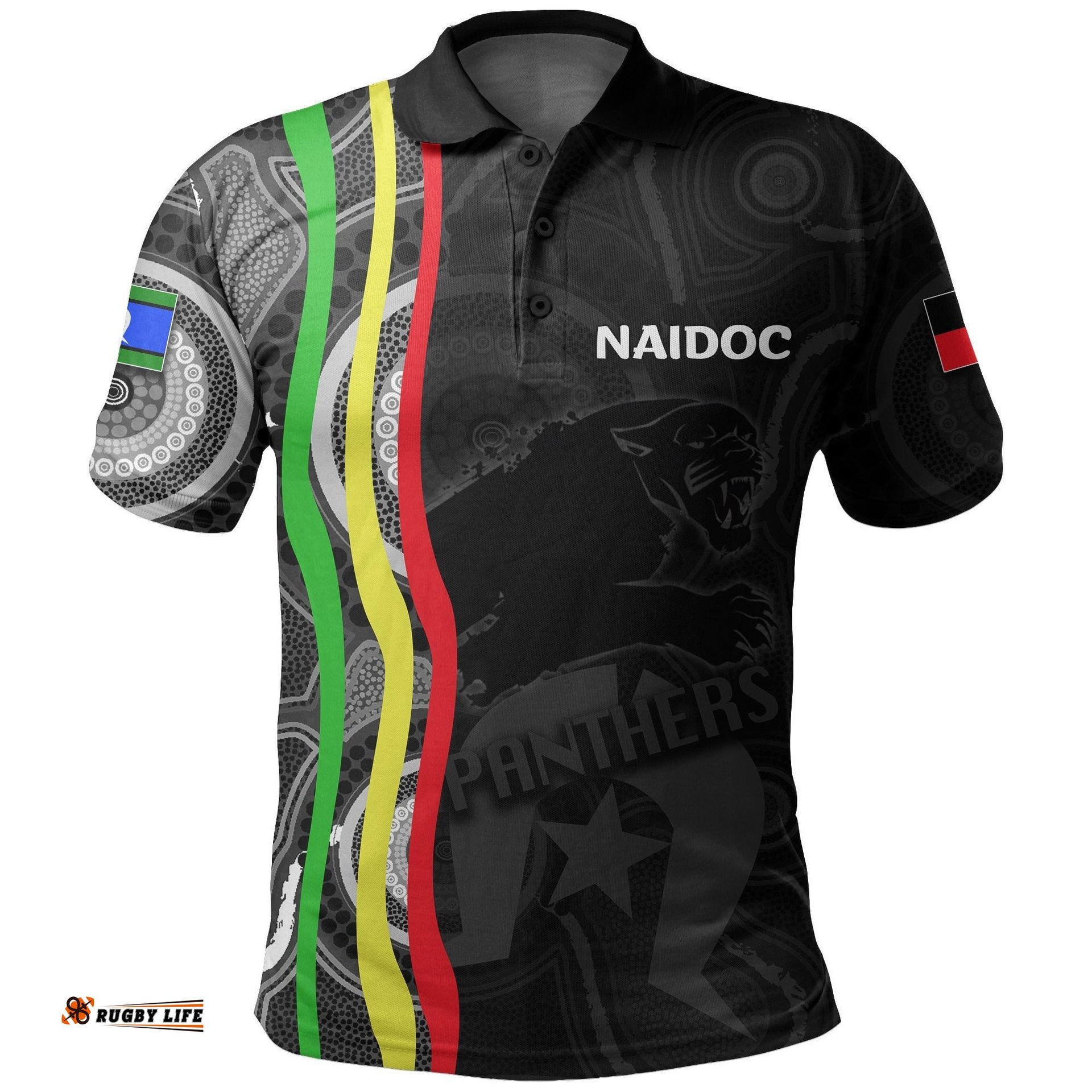 Naidoc Panthers Polo Shirt Aboriginal