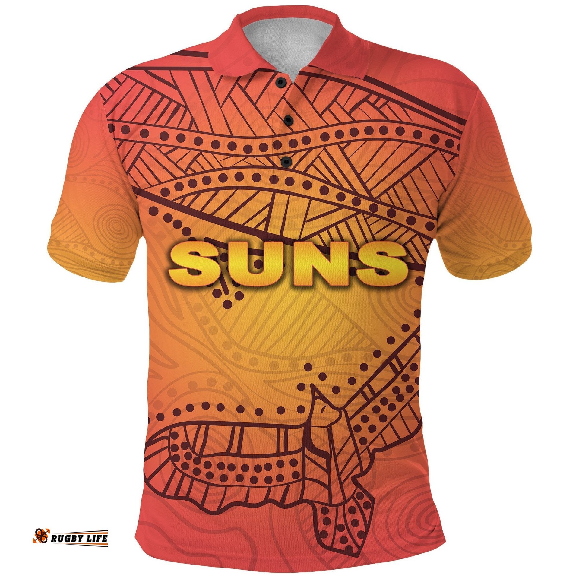 Gold Coast Polo Shirt Suns Simple Indigenous