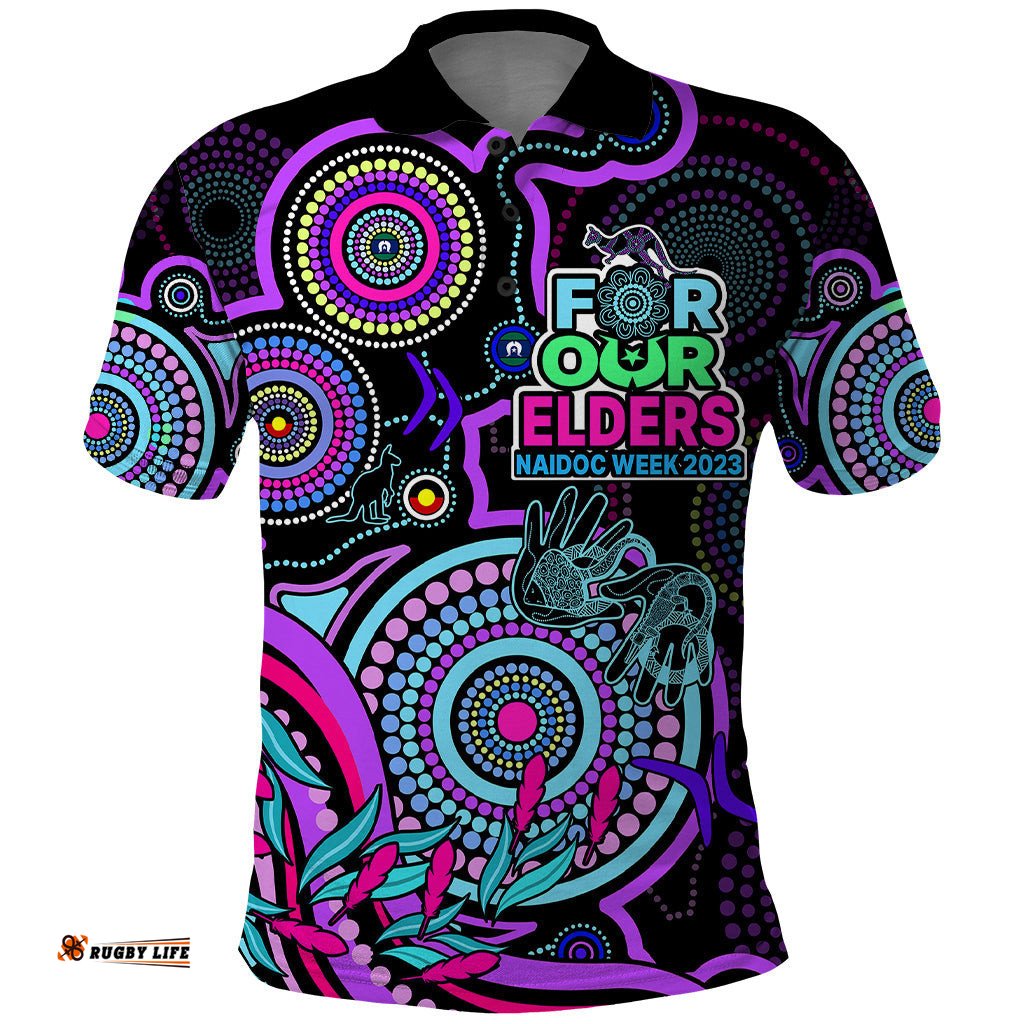NAIDOC Week 2023 Polo Shirt Indigenous Tribal Ver.02 - Purple