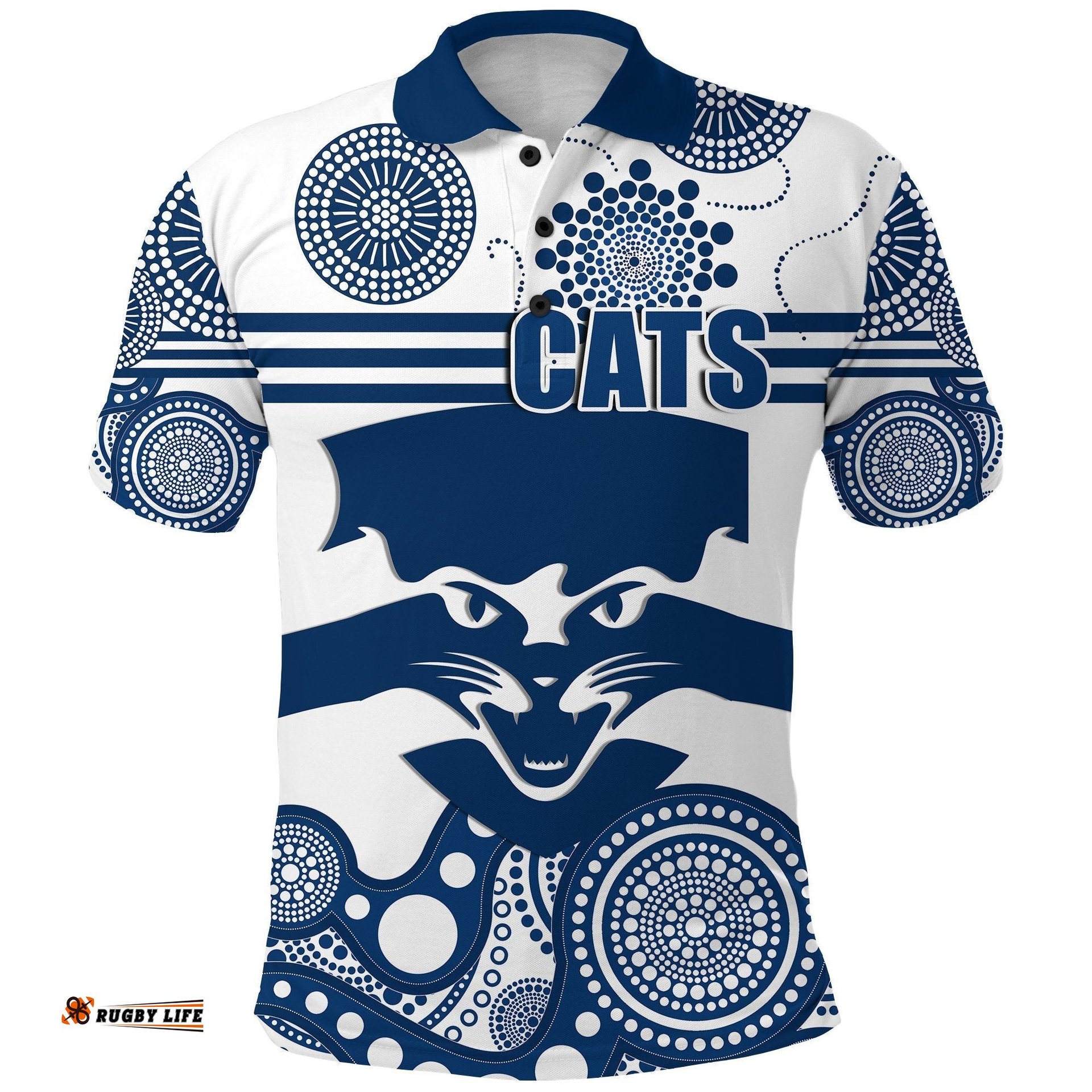 Cats Polo Shirt Geelong Indigenous
