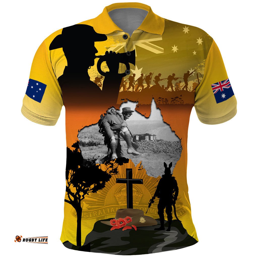 Australia ANZAC Day Polo Shirt Gallipoli Lest We Forget