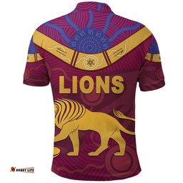 Custom Personalised Brisbane Lions Polo Shirt Unique Indigenous