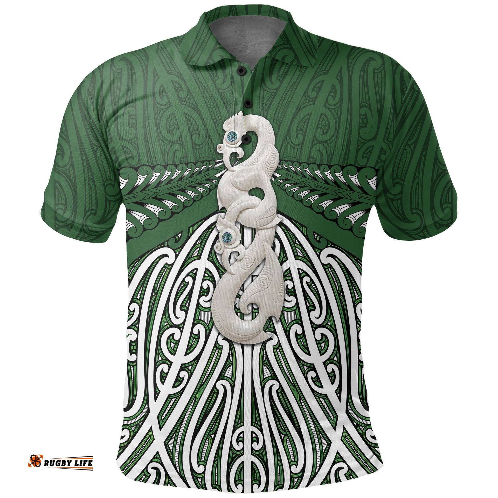 Maori Moko Tattoo Polo Shirt, Manaia Pounamu Golf Shirts