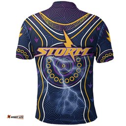 Melbourne Polo Shirt Lightning Storm Indigenous